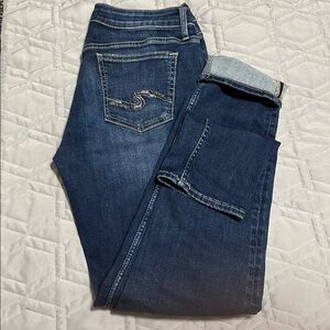 🇨🇦Sz 29/29⭐️ Like New Silver Crop Boyfriend Jeans.  31” Uncuffed